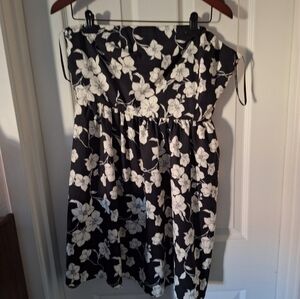 Forever 21 Plus Black Floral Strapless Mini Dress 1X